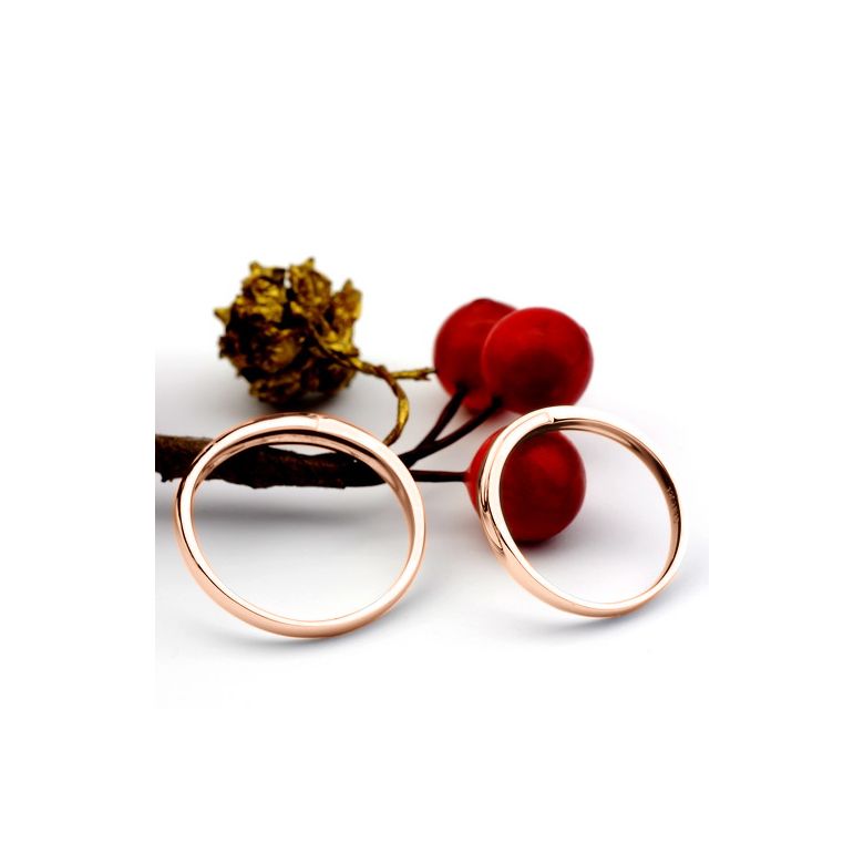 Alliances bijoux mariage - Alliances duo - Or rose 18cts - Diamants - 5