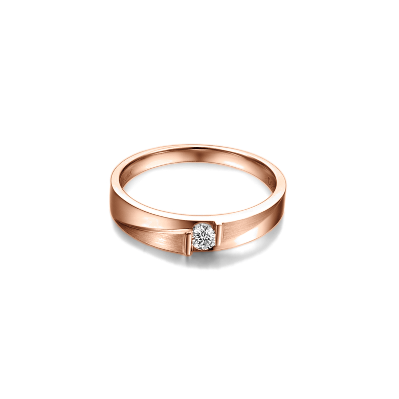 Alliances diamants sertissage demi clos - Métal or rose 18cts - Duo - 2