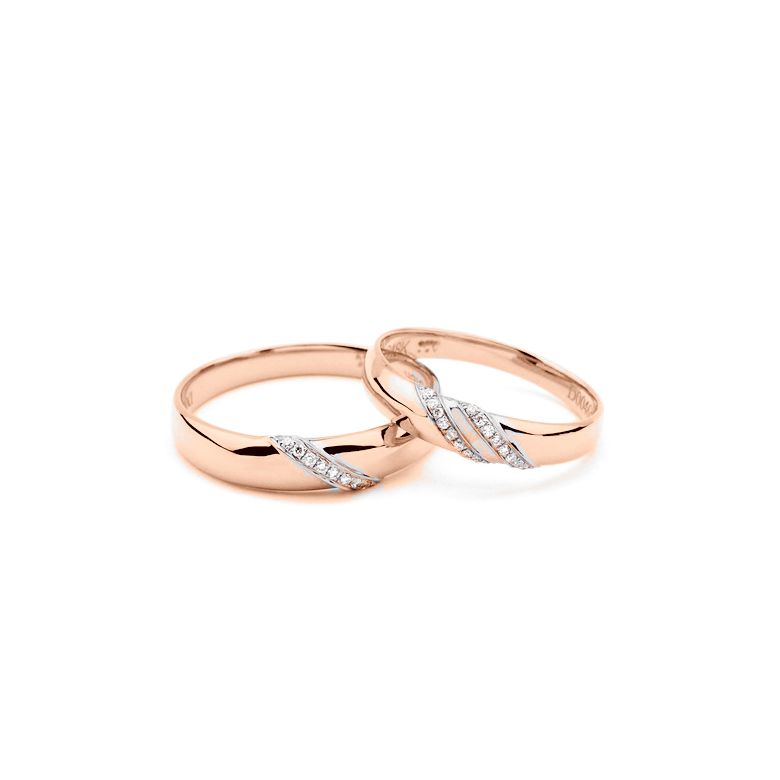 Alliances Or Rose - Diamants  - 2