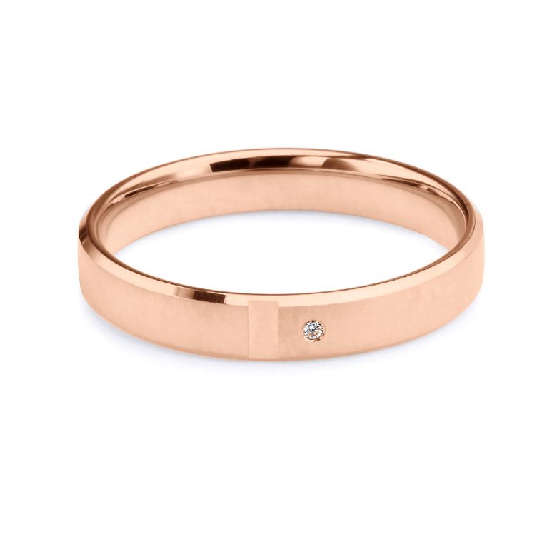 Alliance d'exception Femme - Ruban plat brossé et mate - Or rose |Bleuzenn - 3