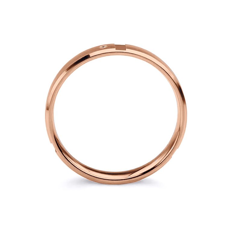 Alliance d'exception Femme - Ruban plat brossé et mate - Or rose |Bleuzenn - 4