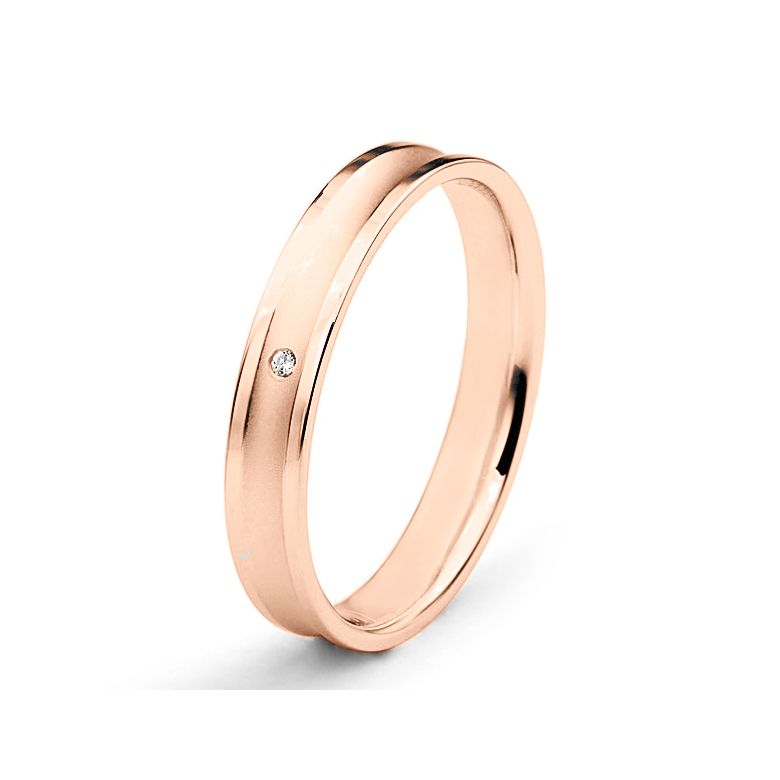 Alliance Femme en or rose et diamant - Incurvation précieuse - 1