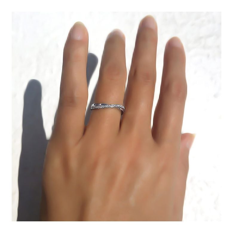 Alliance ondulée or blanc - Alliance femme avec diamants | Métis - 2