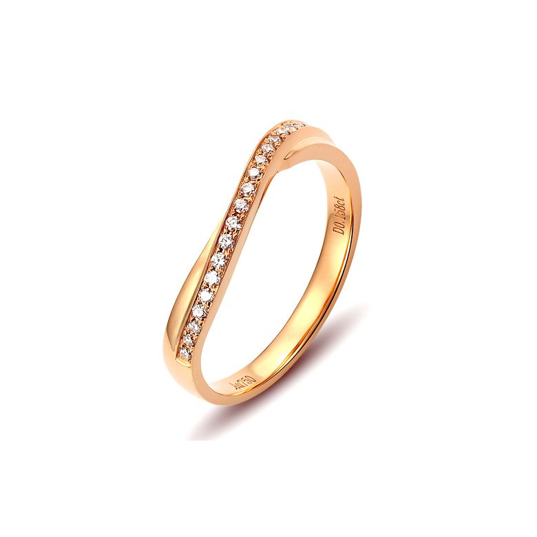 Alliance diamants ondulation précieuse - Alliance pour femme or rose | Métis  - 1