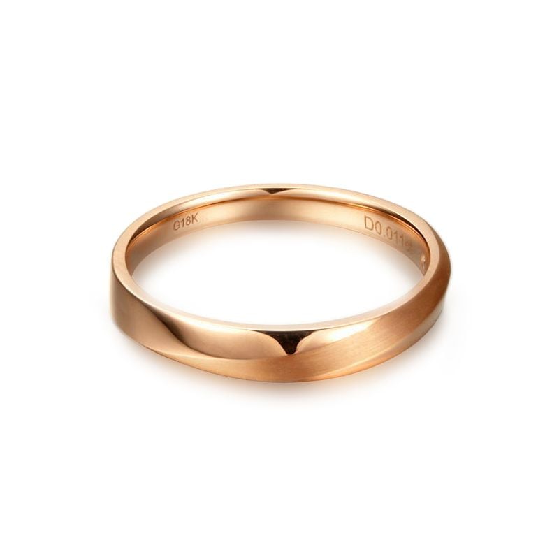 Alliance moderne Homme en Or rose et Diamant | Ovidio - 4