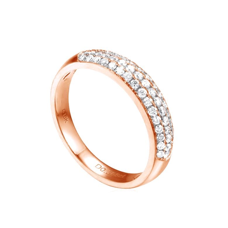 Alliance bombée Or rose 18 carats. 49 diamants 0.375ct | Adriana - 1