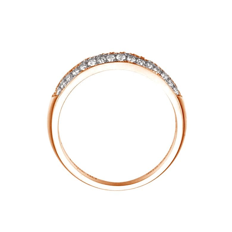 Alliance bombée Or rose 18 carats. 49 diamants 0.375ct | Adriana - 7