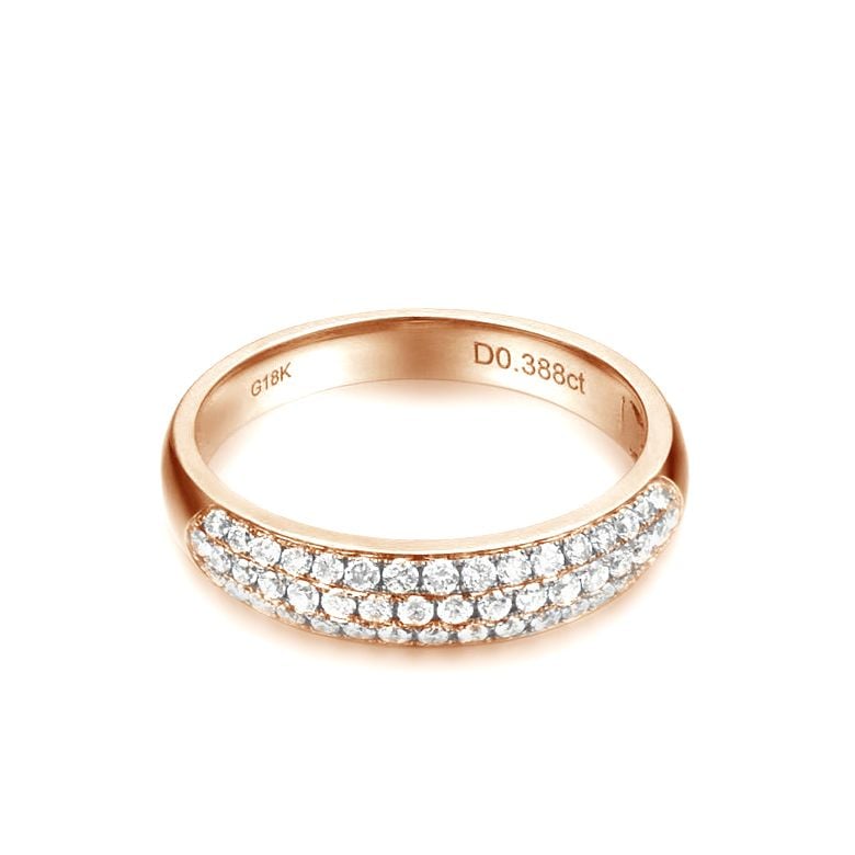 Alliance bombée Or rose 18 carats. 49 diamants 0.375ct | Adriana - 6