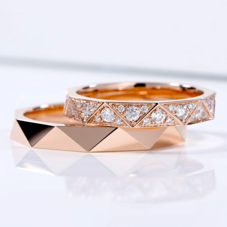 Triangulaire V & I - Or Jaune - 2