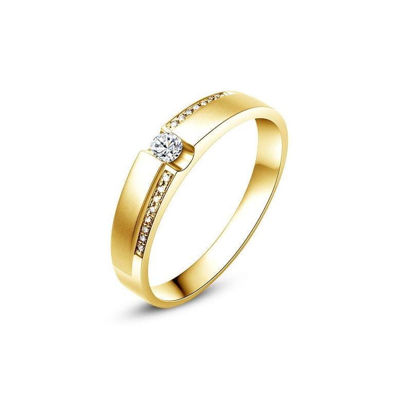 Alliance solitaire or jaune  - Bague Homme diamants | Blum - 1