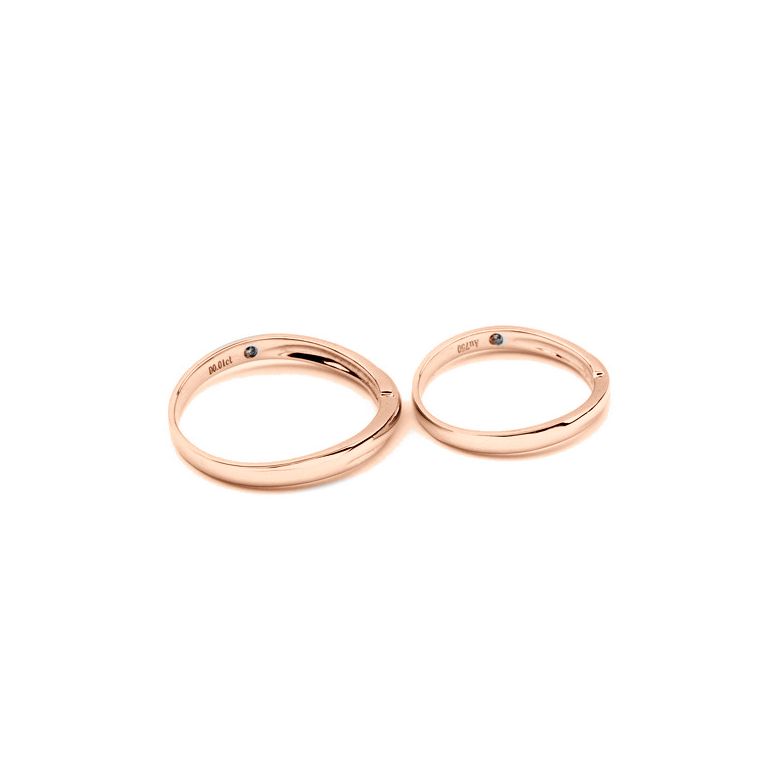 Alliance bijou mariage - Alliance Homme - Or rose 18cts - Diamant - 3