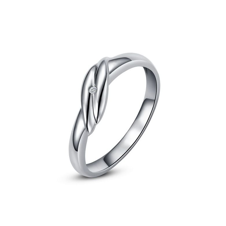 Bijou alliance mariage - Alliance Femme - Or blanc - Diamant - 1