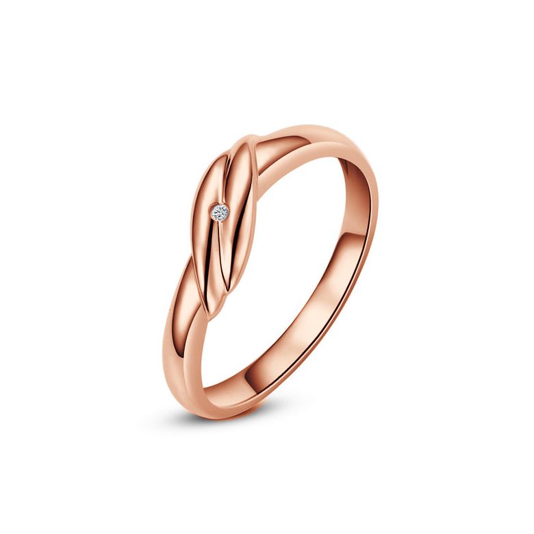 Bijou alliance mariage - Alliance Femme - Or rose - Diamant - 1