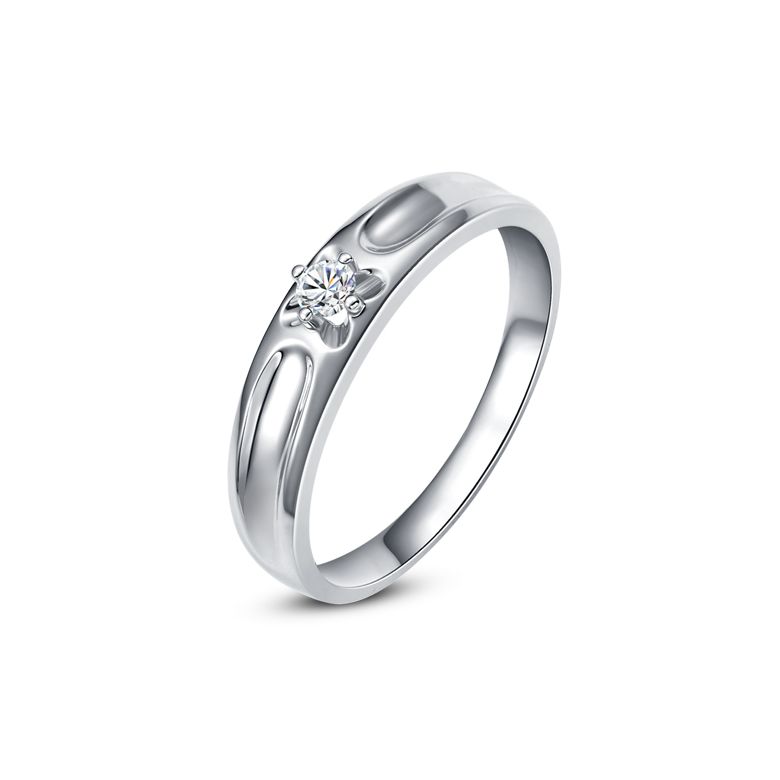 Alliance fleur platine et diamant - Alliance Homme | Gable - 1