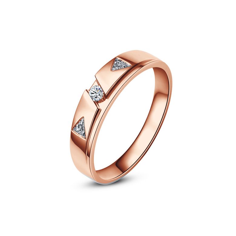 Alliance diamants - Or rose - Alliance Femme - 1