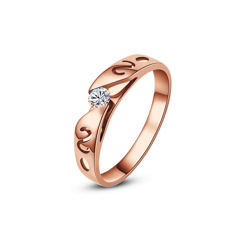 Mon alliance de mariage - Alliance originale or rose, diamant - Femme - 1