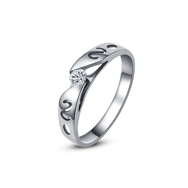 Mon alliance de mariage - Alliance originale or blanc, diamant - Homme - 1