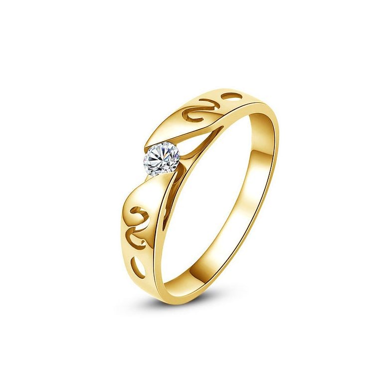 Mon alliance de mariage - Alliance originale or jaune, diamant - Homme - 1