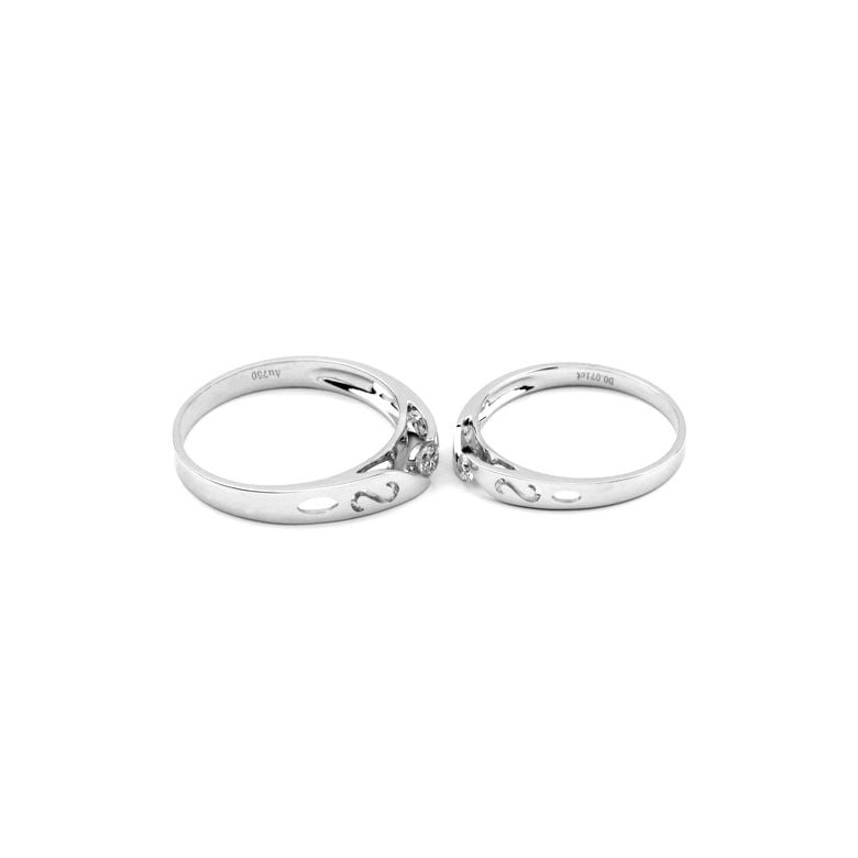 Mes alliances de mariage - Alliances Duo originales or blanc, diamants - 4