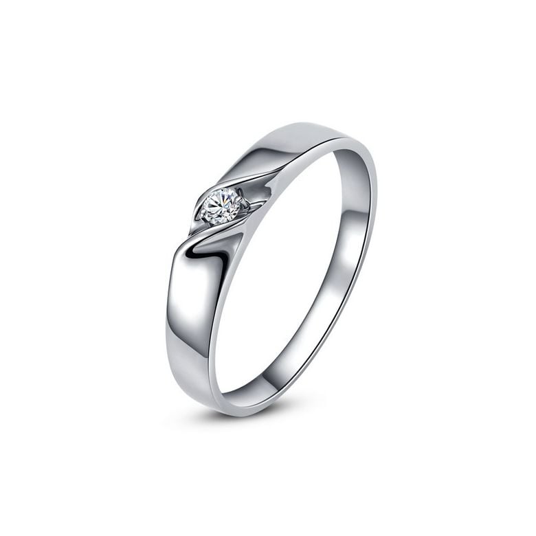 Alliance mariage - Alliance Homme - Platine - Diamant - 1