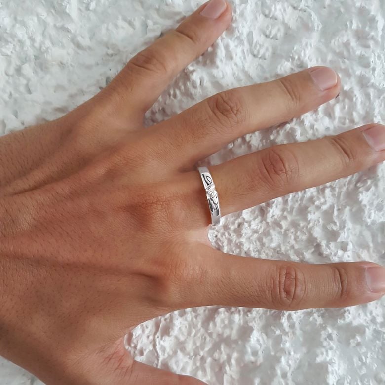 Alliance mariage - Alliance Homme - Platine - Diamant - 6