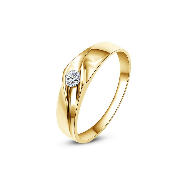 Alliance de fiançaille - Alliance or jaune pour Homme - Diamant - 1