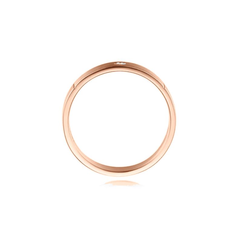 Alliance Mariage Homme Hare I Or rose Poli Brossé, Diamant - 4