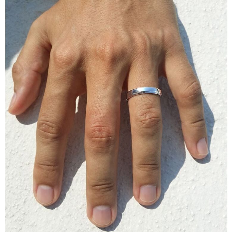 Anneaux platine. Alliances androgynes duo. Diamants | Madeline & Horizon - 2