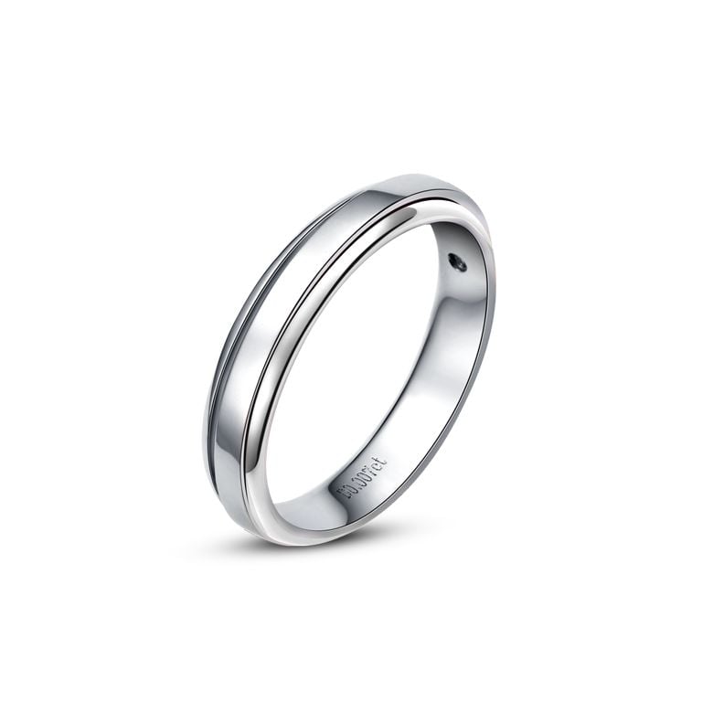 Anneau platine. Alliance androgyne Homme. Diamant | Adam - 1