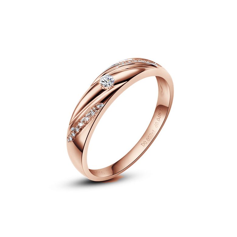 Alliance Étoile - Alliance or rose diamants - Alliance Femme - 1