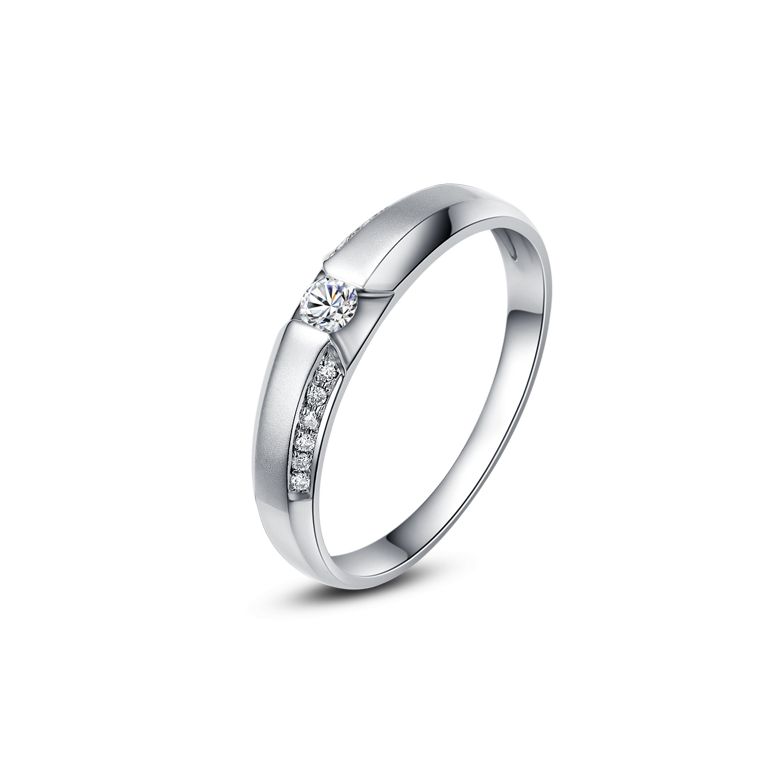 Achat alliance mariage - Alliance Solitaire Femme - Or blanc, diamants | Garland  - 1