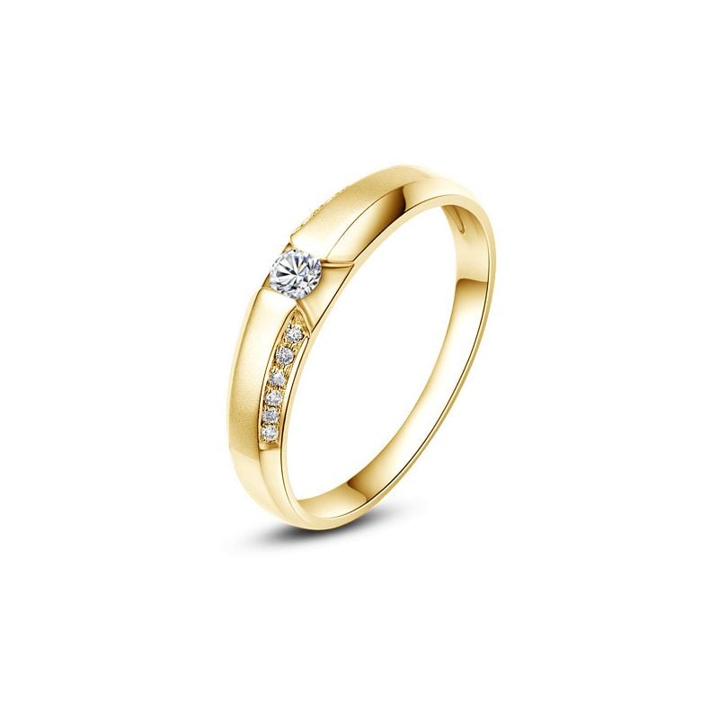 Achat alliance mariage - Alliance Solitaire Homme - Or jaune, diamants | Colin - 1