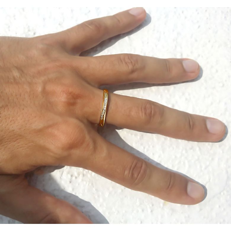 Alliances or mariage - Alliances diamants - Or jaune, Couple - 5