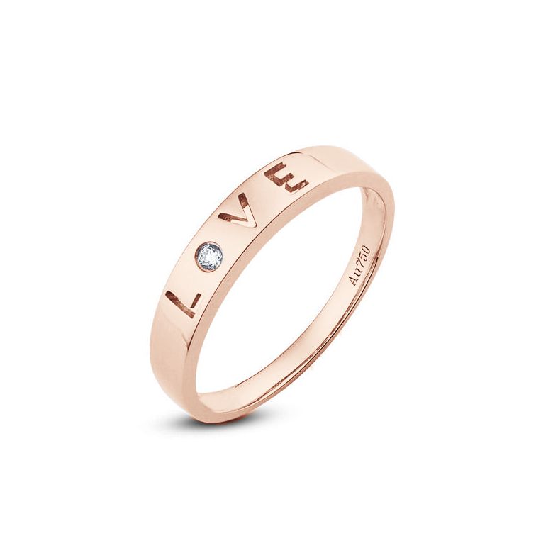 Alliance Love - Alliance femme or rose - Diamant - 1