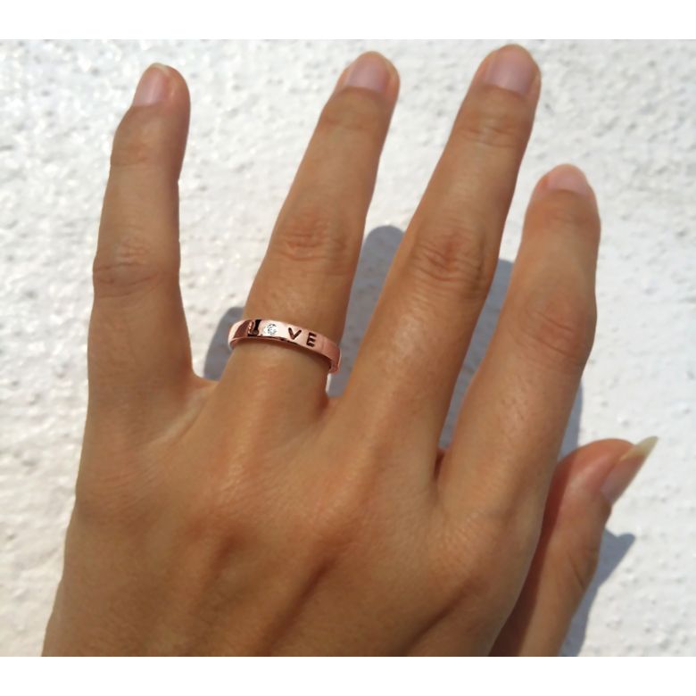 Alliance Love - Alliance femme or rose - Diamant - 4