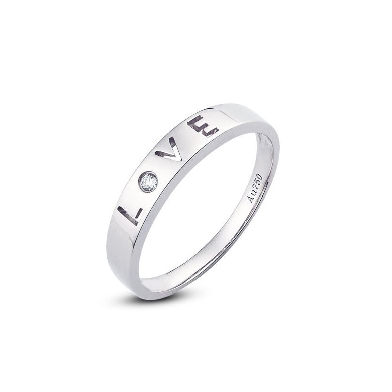 Alliance Love - Alliance homme or blanc - Diamant - 1