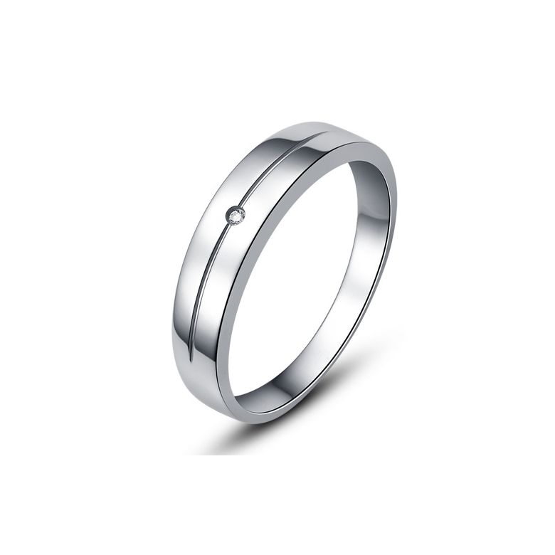 Alliance Homme platine PT950 - Diamant serti clos - 1
