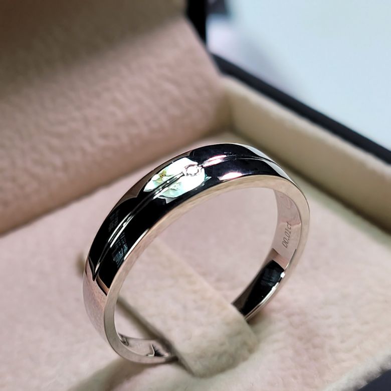 Alliance Homme platine PT950 - Diamant serti clos - 5
