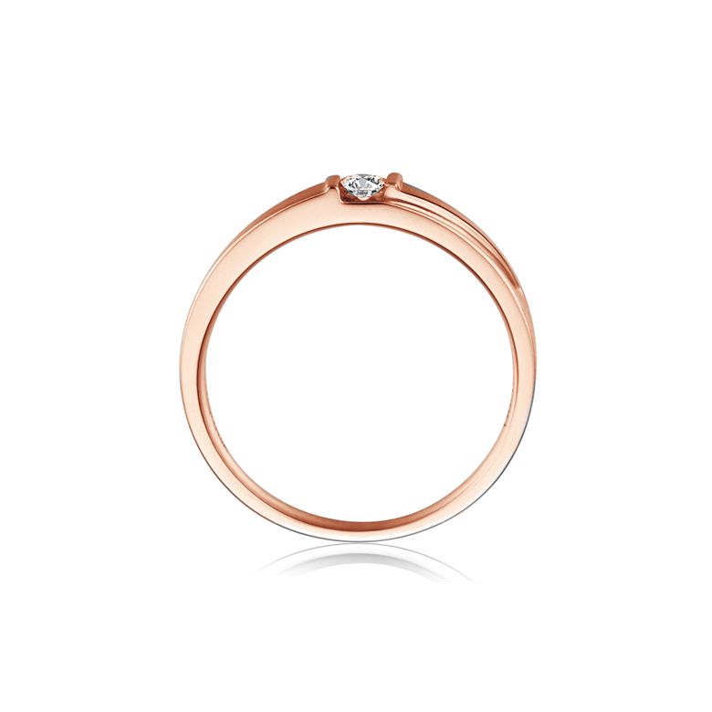Alliance diamant sertissage demi clos - Métal or rose 18cts - Femme - 5