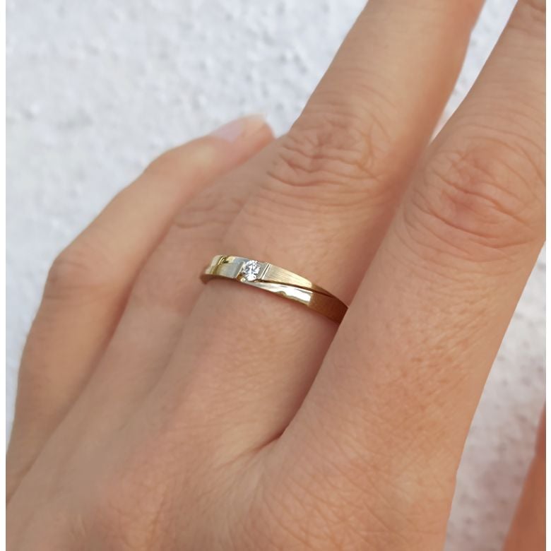Alliance diamant sertissage demi clos - Métal or jaune 18cts - Femme - 3