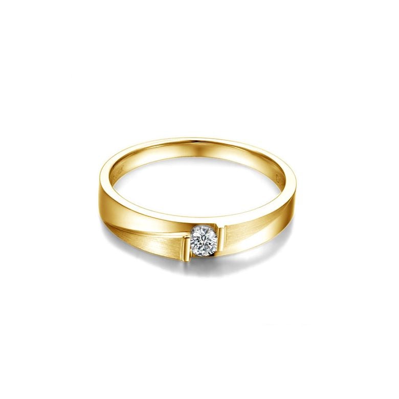 Alliance diamant sertissage demi clos - Métal or jaune 18cts - Femme - 1