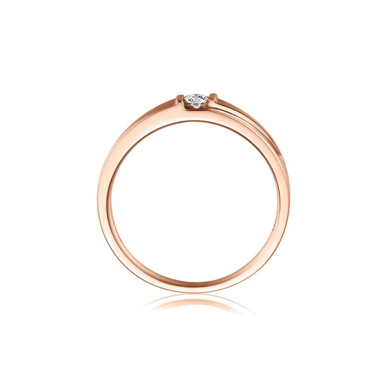 Alliance diamant sertissage demi clos - Métal or rose 18cts - Homme - 2