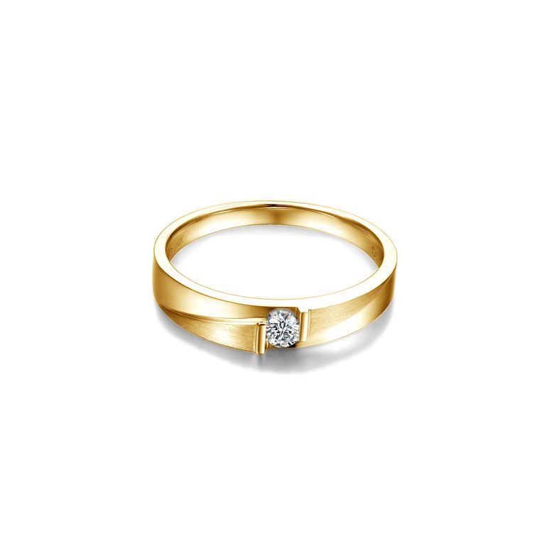 Alliances diamants sertissage demi clos - Métal or jaune 18cts - Duo - 2