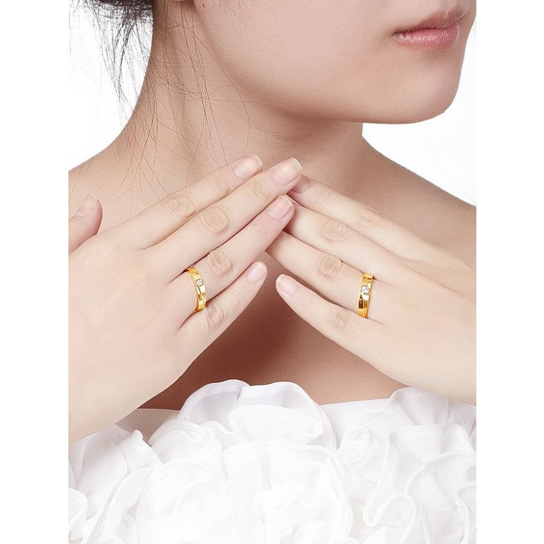 Alliances diamants sertissage demi clos - Métal or jaune 18cts - Duo - 4