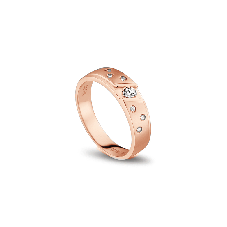 Bague alliance constellation diamantée - En or rose 18cts - Femme | Talia - 1