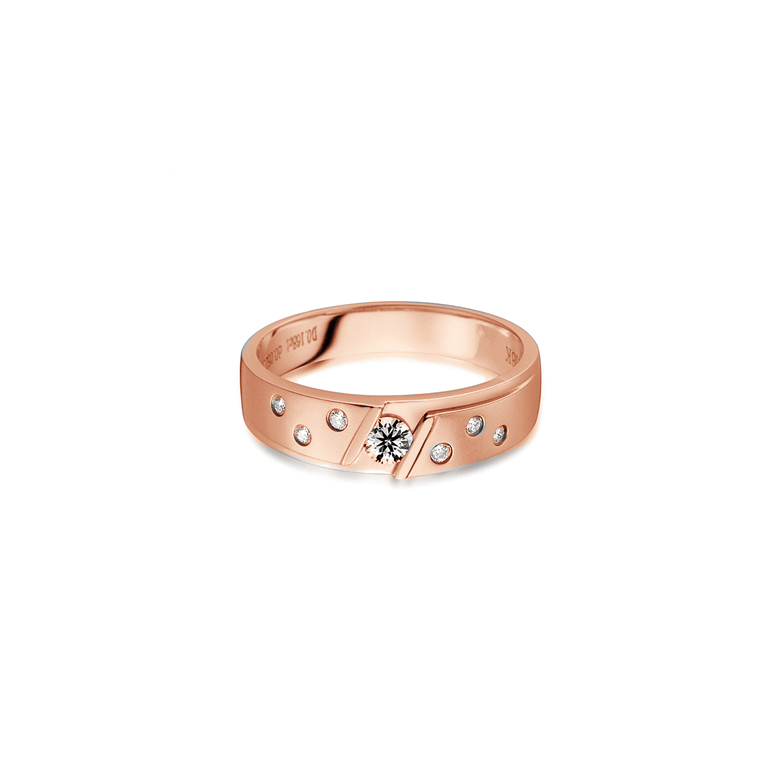 Bague alliance constellation diamantée - En or rose 18cts - Femme | Talia - 3