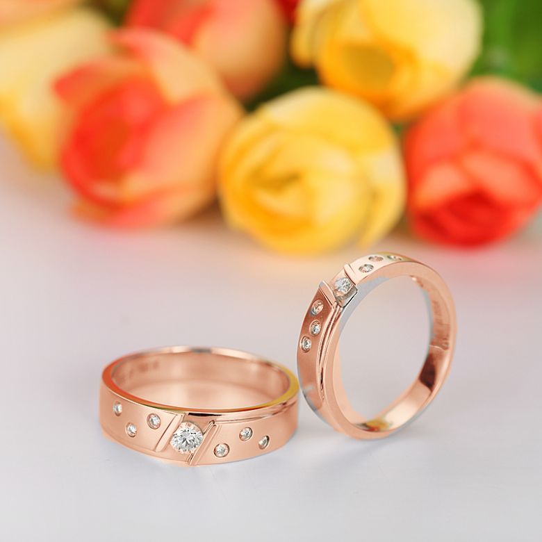Bague alliance constellation diamantée - En or rose 18cts - Femme | Talia - 5