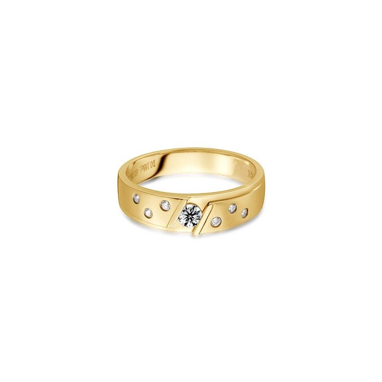 Bague alliance constellation diamantée - En or jaune 18cts - Femme | Yasmina - 4