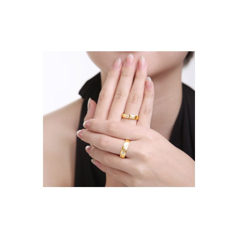 Bague alliance constellation diamantée - En or jaune 18cts - Femme | Yasmina - 3