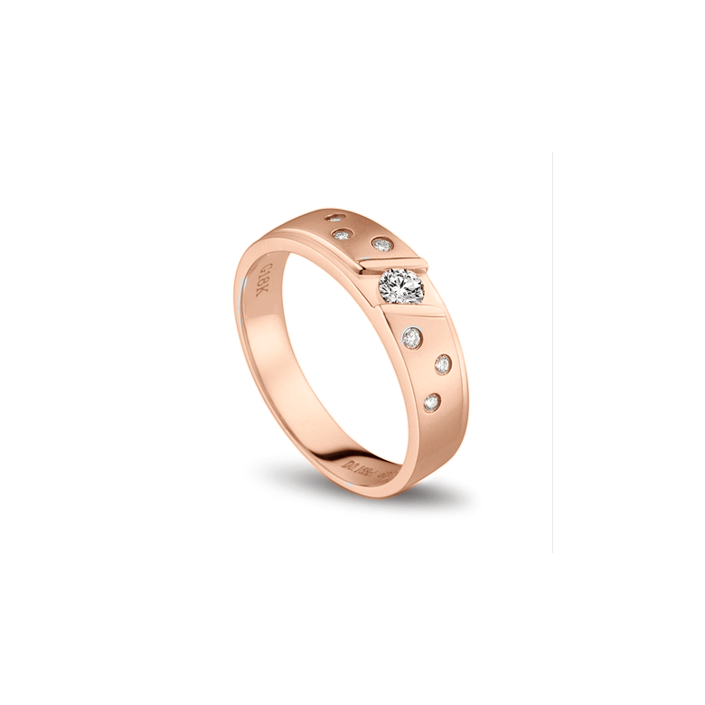 Bague alliance constellation diamantée - En or rose 18cts - Homme  | Stern - 1